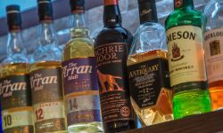 range of whiskies available at the lamash bay hotel bar